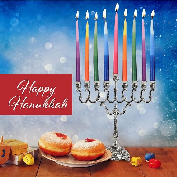 45 Tri Colored Hanukkah Candles Fits Most Menorahs Premium Quality Wax - Picture 4 of 5